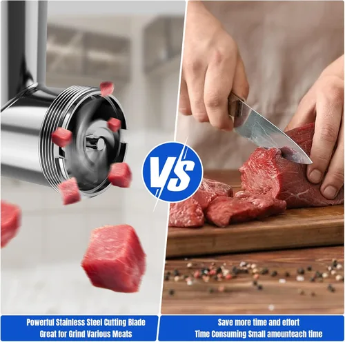 Vista 4 de Accesorios de molinillo de carne de acero inoxidable para mezcladores, molinillo de carne, embutidora de salchichas, accesorio de molinillo