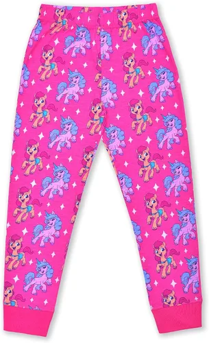 Vista 4 de My Little Pony Moonbow and Sunny Girls Long Sleeve Shirt and Jogger Set for Little and Big Kids PinkWhite