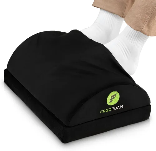 Vista 11 de ErgoFoam Reposapiés para debajo del escritorio de trabajo - Aprobado por quiroprácticos 2en1 ajustable Premium Reposapiés debajo del escritorio