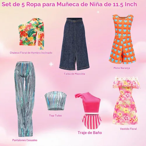 Vista 3 de Juego de 40 accesorios de viaje para muñecas de 11.5 pulgadas