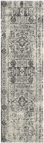 Vista 10 de SAFAVIEH Evoke Collection EVK260T Medallón oriental envejecido de 2'2" x 4', color marfil y negro, no desprende pelusa, alfombra de acento para sala
