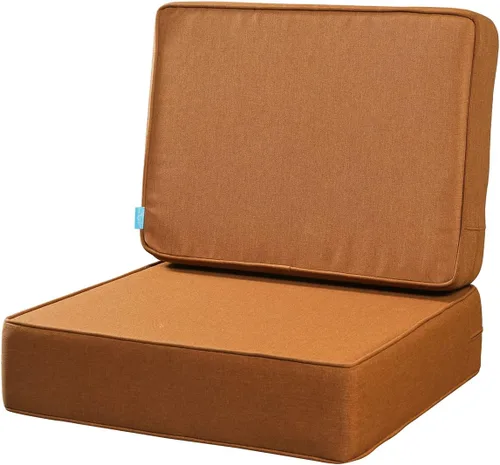 Vista 9 de ARTPLAN Cojines de asiento profundos para muebles de exterior, juego de cojines de asiento gruesos de 24 x 24 x 6 pulgadas, cojines de asiento