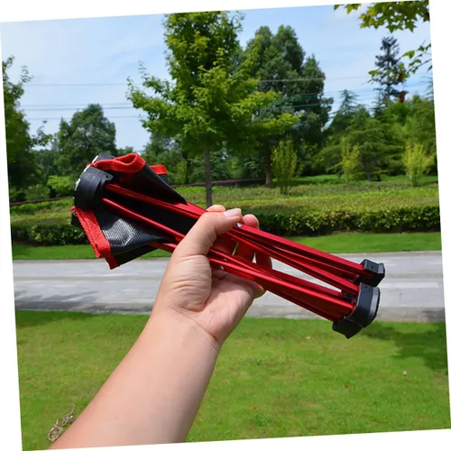 Vista 2 de Outanaya Taburete plegable de metal rojo para exteriores