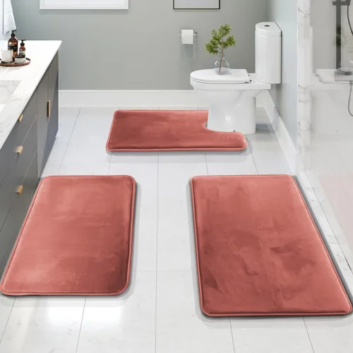 Vista 111 de Clara Clark tapete para baño, regadera o tina, de gomaespuma, negro, antiderrapante Camel Oro