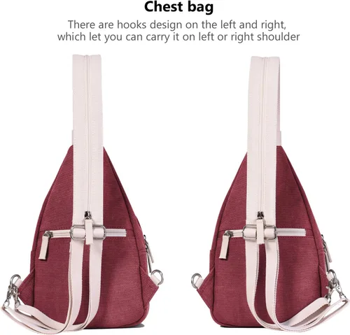 Vista 4 de ArcEnCiel Mochila de lona para mujer, Granate, S, Portátil