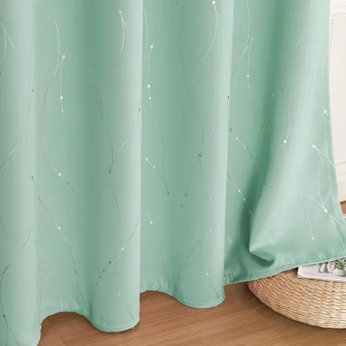 Vista 6 de BUHUA - Paneles de cortinas opacas para sala de estar, cortinas grises con aislamiento térmico, cortinas de ventana para dormitorio - 72 pulgadas