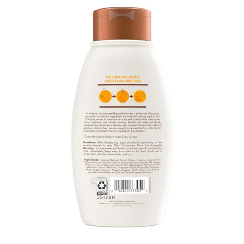 Vista 6 de Aveeno Acondicionador aclarante de vinagre de sidra de manzana, 12 onzas