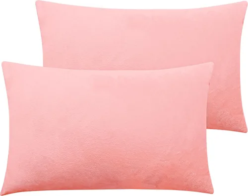 Vista 28 de NTBAY Fundas de almohada de terciopelo con cremallera, paquete de 2 fundas de almohada de viaje de franela de lujo, 13 x 18 pulgadas, color negro