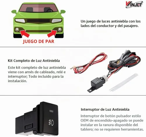 Vista 2 de Winjet Serie OEM para [Honda Civic Coupe 2012-2013] Faros antiniebla de conducción + Interruptor + Kit de cableado Transparente