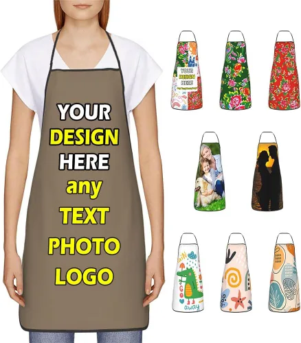Vista 16 de Delantales impermeables personalizados para diseñar tu propia foto logotipo texto para cocinar hornear 28.3 x 20.4 pulgadas