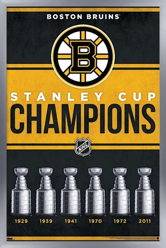 Vista 15 de Trends International NHL Boston Bruins - Champions 23 Wall Poster, 22.4L x 14.7W, Barnwood Framed Version