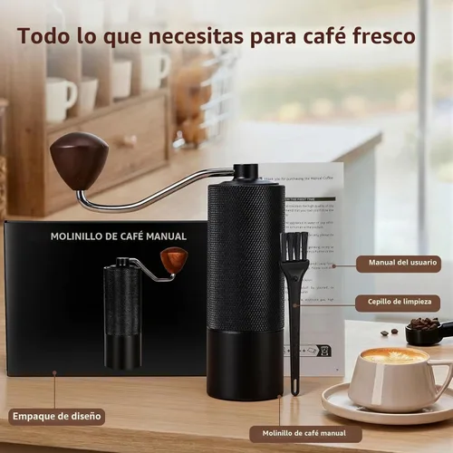 Vista 8 de Molinillo de café manual, molino de café portátil de mano - Capacidad
