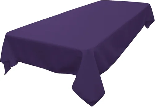 Vista 43 de LA Linen Mantel rectangular lavable de popelín de poliéster, resistente a las manchas y a las arrugas, cubierta de mesa 60x84, mantel de tela
