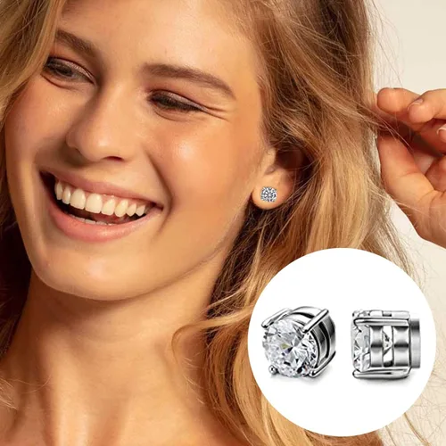 Vista 2 de Atheniz Lymphvity - Aretes de acupuntura de germanio para mujer, aretes de acupresión sin perforación