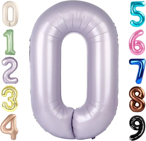 Vista 336 de Globos con números de 40 pulgadas, color negro, para decoraciones de cumpleaños de 10 a 100 años Jumbo 40In & Vibrant Color, With Hanging Holes