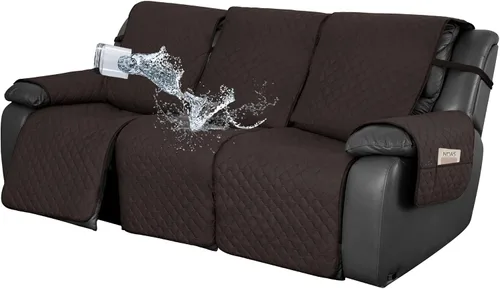 Vista 23 de Easy-Going Funda impermeable para sofá biplaza reclinable con bolsillo, funda de sofá reversible de 1 pieza para sillón reclinable de 2 asientos