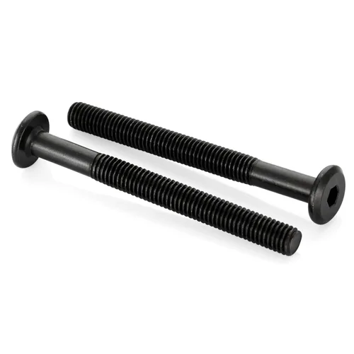 Vista 10 de Pernos Allen de cabeza hexagonal M4 x 6mm, tornillos de cabeza redonda plana con hexágono interior, tornillos para muebles, acero al carbono, rosca
