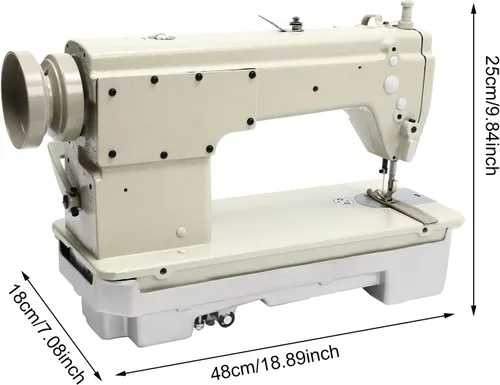 Vista 3 de Cabezal de máquina de coser industrial de punto recto 6150 con abrazadera de puntada de ajuste y puerto de monitoreo de cantidad de aceite
