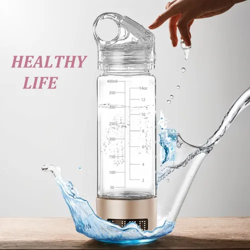 Vista 8 de Generador de botellas de agua de hidrógeno, taza de salud de vidrio portátil, máquina de iones de agua rica en hidrógeno, máquina de agua