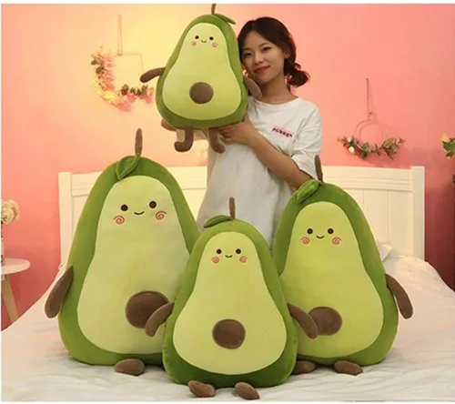 Vista 2 de OUKEYI Almohada de peluche suave de fruta de aguacate de 18 pulgadas, regalo para niños, niñas, niños y amigos, el mejor regalo para niños de Navidad