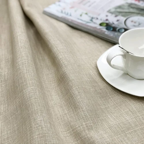 Vista 6 de always4u Cortinas 100% opacas con textura de lino, tejido casual, cortinas con aislamiento térmico para sala de estar, dormitorio, 2 paneles, beige
