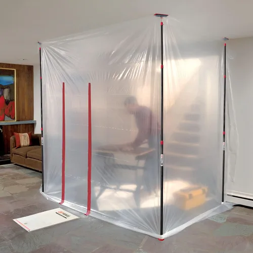 Vista 3 de ZipWall ZP2 ZipPole Postes de 10 pies para barrera de polvo con resorte (paquete de 2)