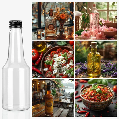 Vista 7 de Belle Vous Paquete de 48 mini botellas de licor – Botella de alcohol vacía de plástico reutilizable de 3.4 onzas líquidas con tapa de rosca negra