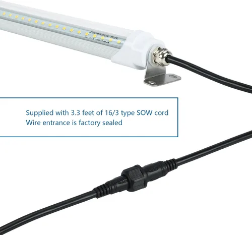 Vista 6 de Tubo de luz LED T8 de 4 pies para refrigerador, 18 W, 2520 lm, luz diurna blanca de 5000 K, luz diurna no regulable, luces LED para refrigerador o 1