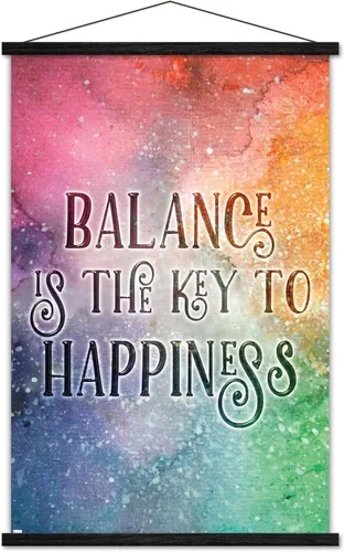 Vista 7 de Trends International Brigid Ashwood - Balance is the Key Wall Poster with Magnetic Frame Premium Print and White Hanger Bundle