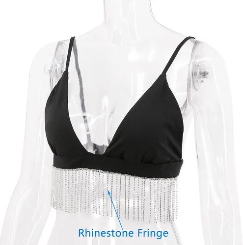Vista 5 de Mocure Camiseta sin mangas holográfica reflectante metálica para mujer, para Rave Festival Club