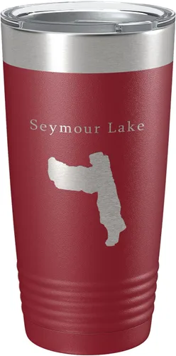 Vista 6 de Seymour Lake Map Tumbler Travel Mug Insulated Laser Engraved Coffee Cup Vermont 20 oz Black