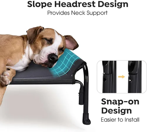 Vista 2 de Veehoo Cama Elevada para Perros al Aire Libre, Cuna Elevada para Perros Grandes, Cama de Hamaca para Mascotas Enfriable Lavable Impermeable