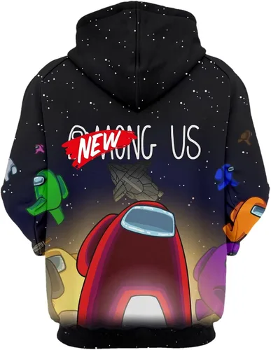 Vista 2 de IZREEL Sudadera con capucha unisex con patrón HD de juego, sudadera deportiva de personajes