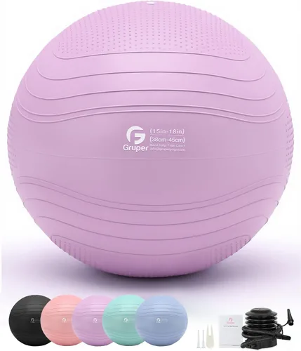 Vista 26 de Gruper Pelota de yoga, pelota de ejercicio extra gruesa para entrenamiento y estabilidad durante el embarazo, 4 tamaños, pelota de equilibrio
