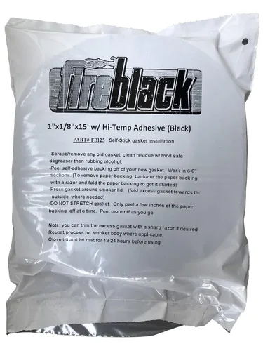 Vista 5 de FireBlack 125 Negro Nomex Auto Stick Reemplazo para Big Green Egg Junta alta temperatura con LavaLock LG XL