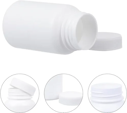 Vista 5 de Healifty 20 Uds. Botella de píldora de medicina de plástico portátil contenedor organizador con tapas para almacenamiento de viaje dispensador