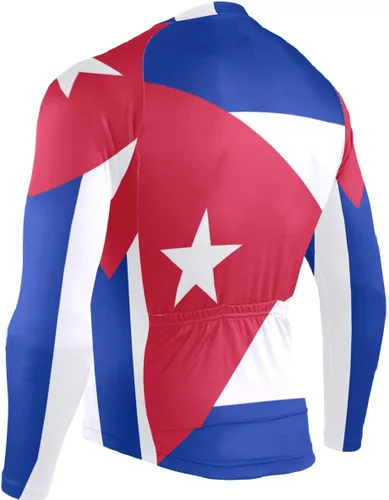 Vista 3 de Camiseta de manga larga para hombre de la bandera de Cuba