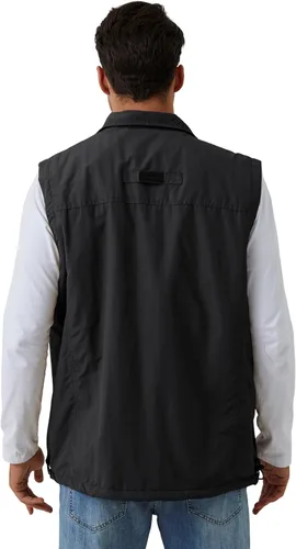 Vista 6 de Gihuo Chaleco de forro polar con forro de sherpa para hombre, chaleco de pesca de invierno para viajes