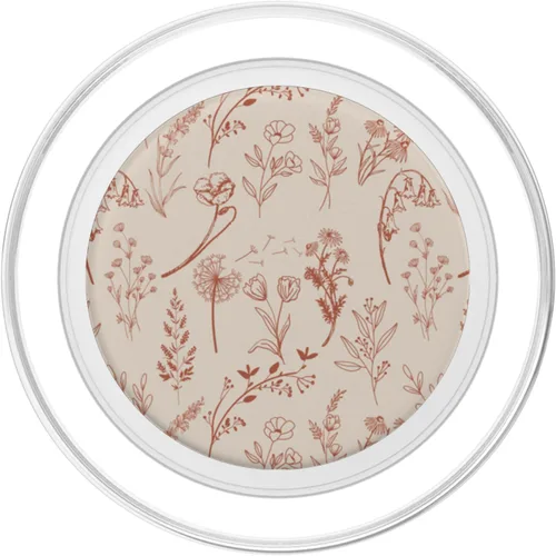 Vista 2 de PopSockets MagSafe PopGrip con diseño estético de flores silvestres beige marrón para iPhone