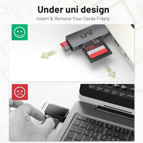 Vista 6 de Lector de tarjetas SD uni, adaptador de tarjeta SD USB 3.0 de alta velocidad para SD/Micro SD/TF Micro SD Memory Card Reader, Support