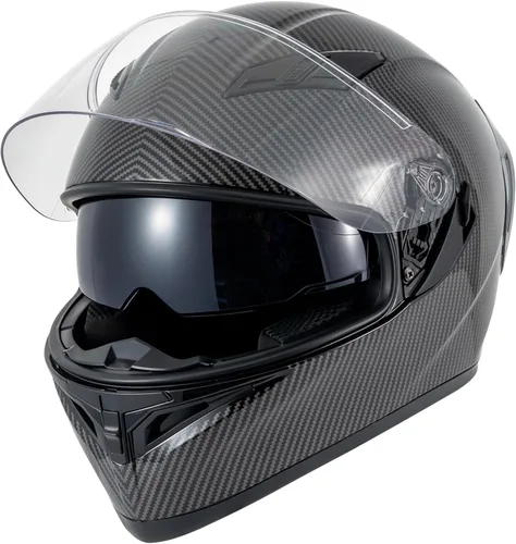 Vista 11 de SPARK Casco de motocicleta de cara completa para adultos, aprobado por DOT, ligero y ventilado, doble visera para hombres y mujeres, motos de nieve