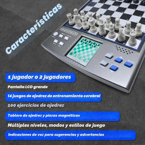 Vista 6 de iCore Juego de ajedrez electrónico, tablero de ajedrez para computadora parlante, 100 ejercicios preestablecidos, 5 niveles, 40 famosos