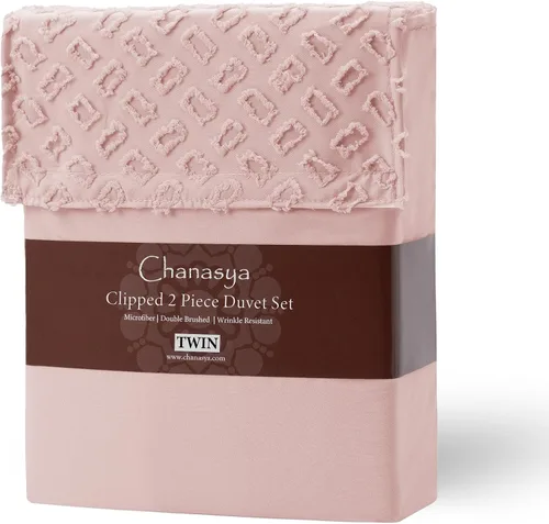 Vista 6 de Chanasya Juego de edredón de alta calidad con recortes, estilo bohemio, doble cepillado, elegante, suave, texturizado, de microfibra sólida, 1 funda