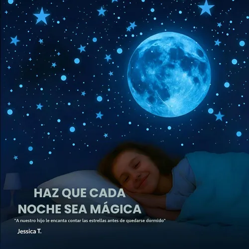 Vista 2 de LUMOSX Estrellas que brillan en la oscuridad para decoración de techo, 600 piezas con libro electrónico de constelación adicional, calcomanías
