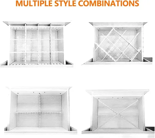 Vista 7 de 8 separadores de cajones, 12.6 x 2.76 pulgadas, grueso, organizador de bricolaje, organizador grande y ajustable para ropa, dormitorio, baño