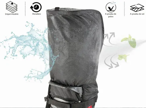 Vista 3 de Funda para bolsa de golf, cubierta de lluvia de nailon, impermeable, se adapta a la mayoría de bolsas de carrito de golf, fácil de usar, plegable