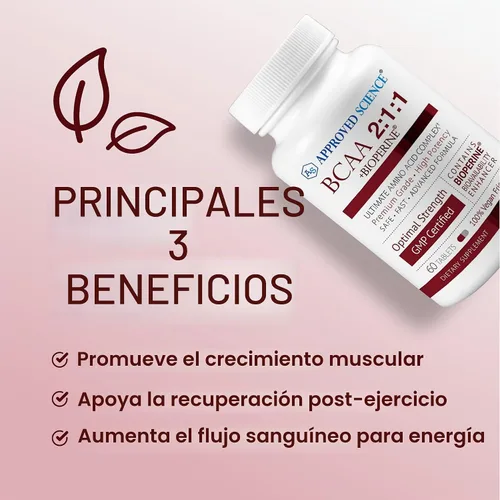 Vista 3 de Approved Science Suplemento BCAA - 60 tabletas - 2400 mg - Aumenta el rendimiento y mejora el desarrollo muscular - L-leucina, L-isoleucina