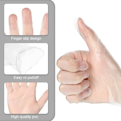 Vista 5 de Honeydak 30 pares de guantes desechables de PVC para caza de ciervos, guantes de limpieza con manoplas largas y cortas Claro