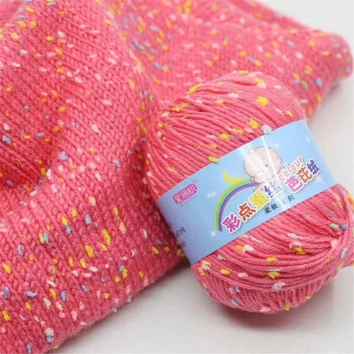 Vista 6 de Paquete de 6 hilos de ganchillo de algodón colorido para tejer suéter súper suave para mantas de bebé y ropa, sombrero, bufanda, 10.58 oz
