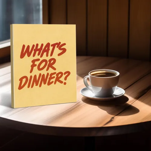 Vista 6 de Póster retro con texto en inglés «What's for Dinner Kitchen» (¿Qué hay para cenar?)